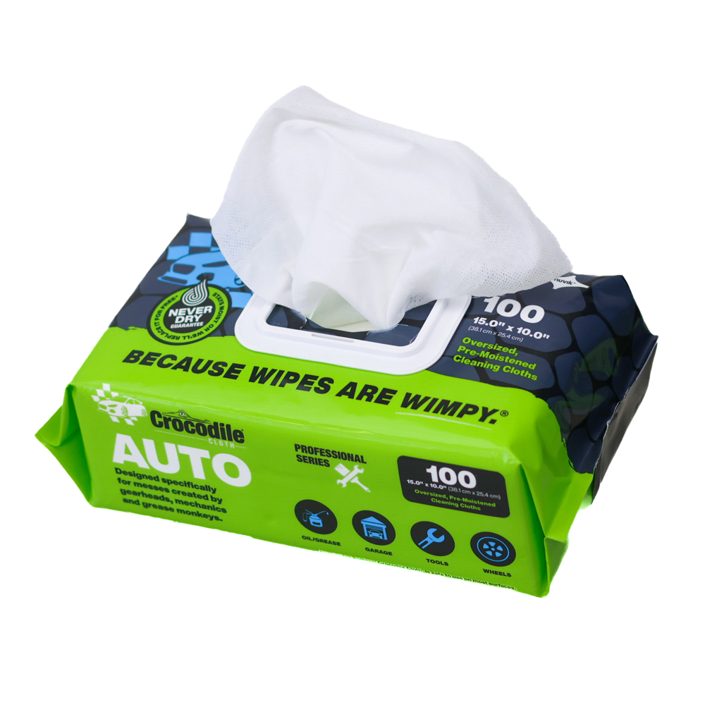 Open container of Auto wipes