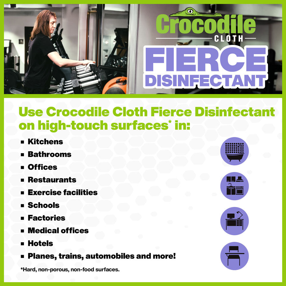 Fierce Disinfecting Cleaning Wipes 80 Count | Crocodile Cloth