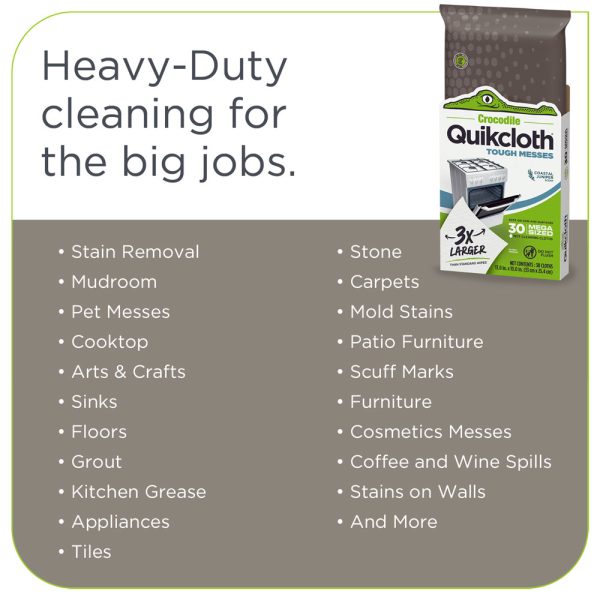 Crocodile Quikcloth Tough Messes for Heavy-Duty cleaning for the big jobs.